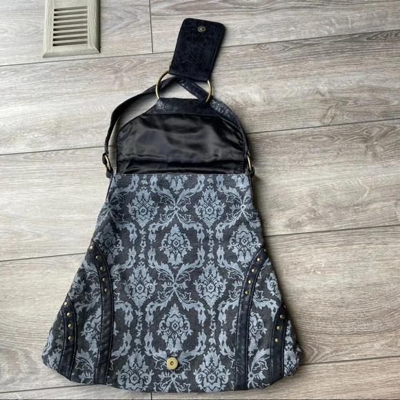 Skull Dust Bag  Canvas Studded Tote Shoulder Bag - Picture 9 of 13